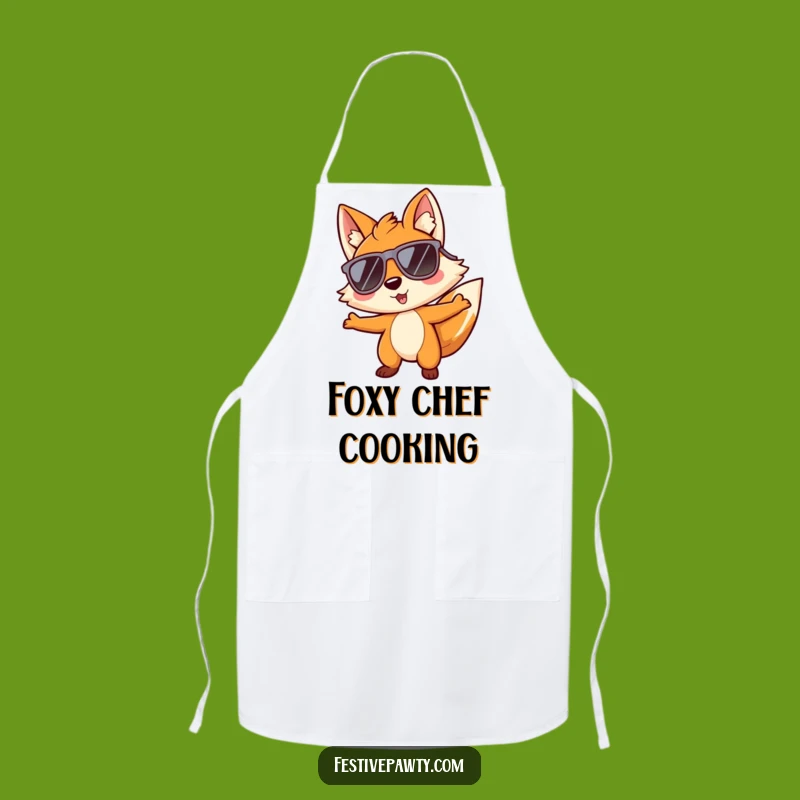 Funny Fox Grooving Apron: Cool Chef Character for Fun Cooking!