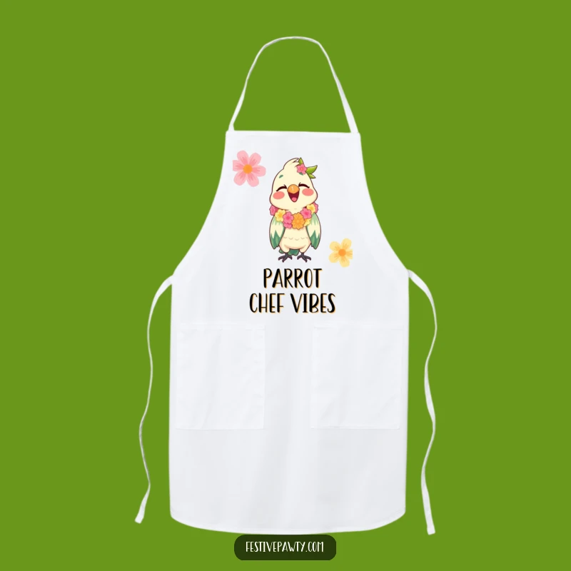 Funny Parrot Lei Apron - Cook with Tropical Cheer and Giggles