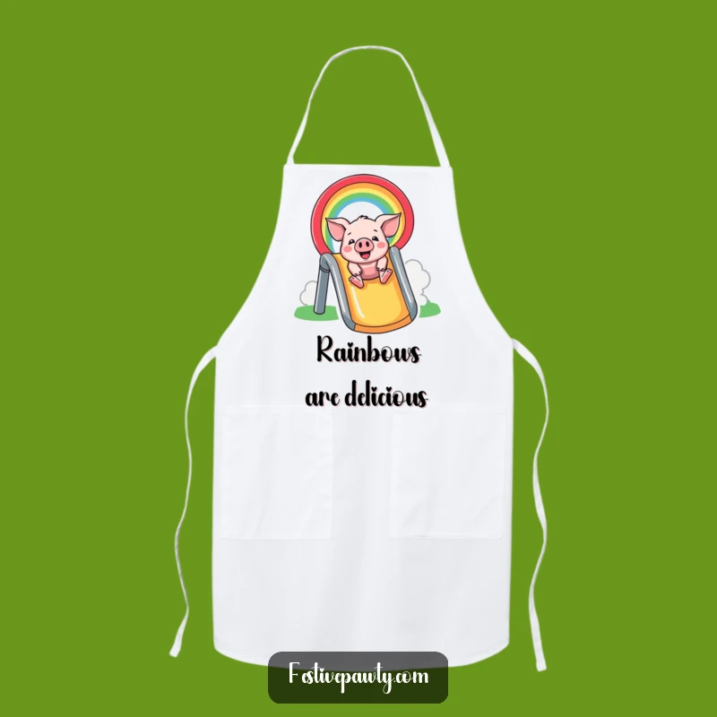 Funny Pig Rainbow Slide Apron: Cook with Joy in this Fun, Funny Kitchen Gift