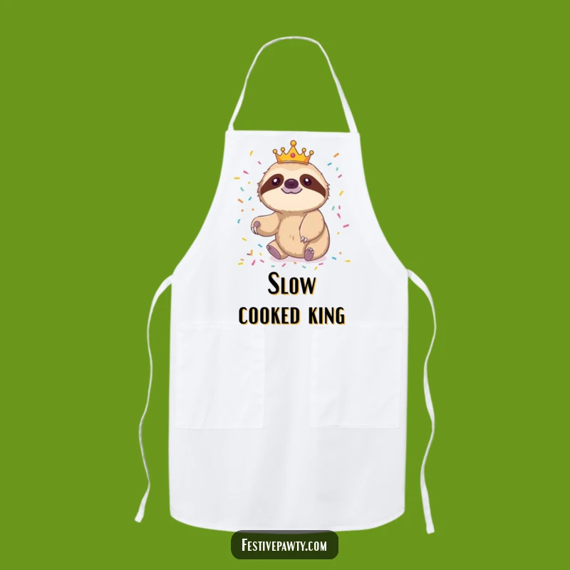 Funny Sloth Chef Apron: Cheerful Sloth Confetti for Leisurely Cooking