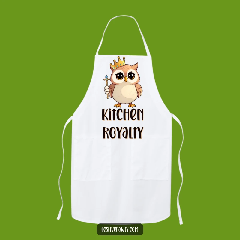 Funny Owl King Apron: Proud Chef Owl - Humorous Kitchen Gift