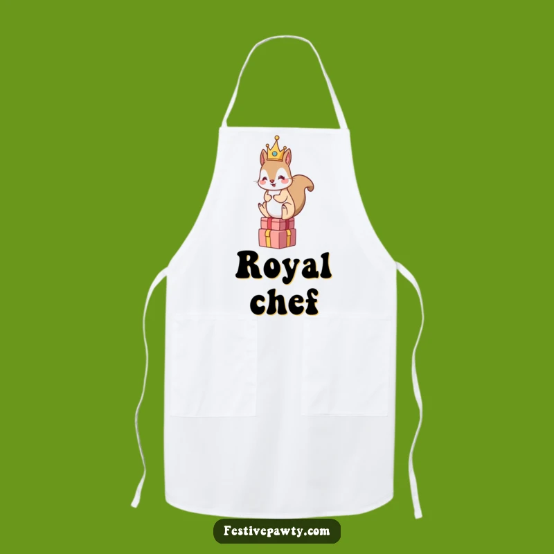 Funny Squirrel King Apron - Royal Kitchen Humor for Gift Givers