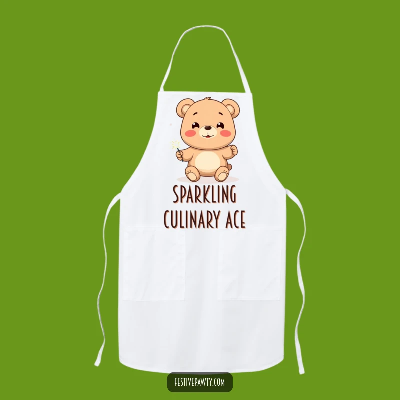Funny Bear Sparkler Apron: Kitchen Celebration, Perfect Cooking Gift