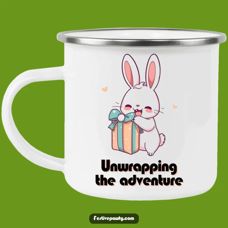 Adventure Funny Rabbit Present Camping Mug: Outdoor Cartoon Joy Gift