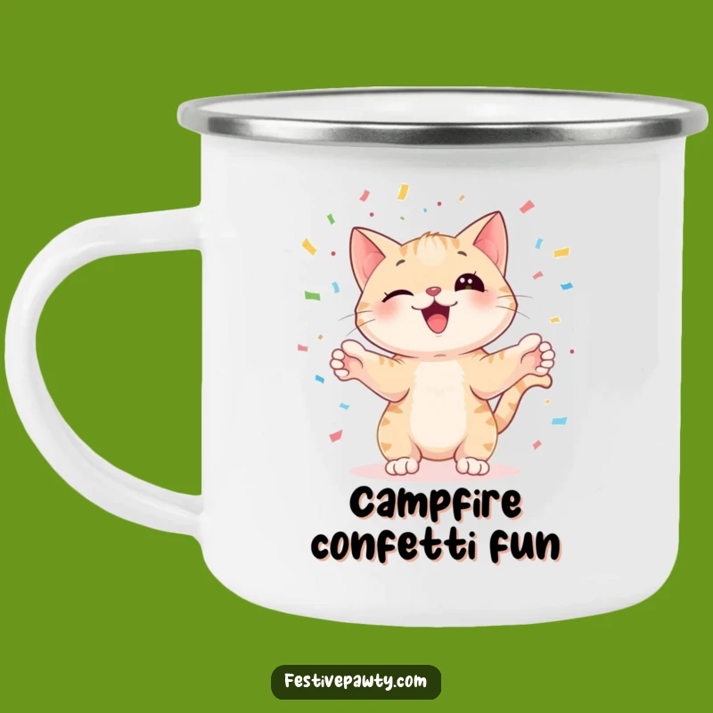 Funny Cat Juggling Camping Mug: Adventure & Playfulness Outdoors!