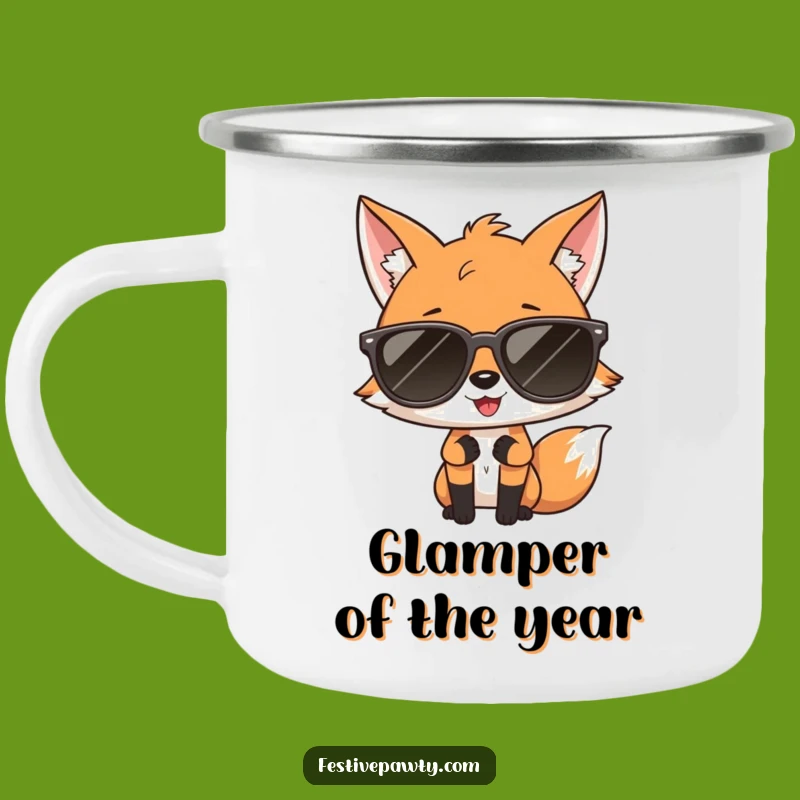 Durable Funny Diva Fox Sunglasses Camping Mug - Sip in Style with Hilarious Flair