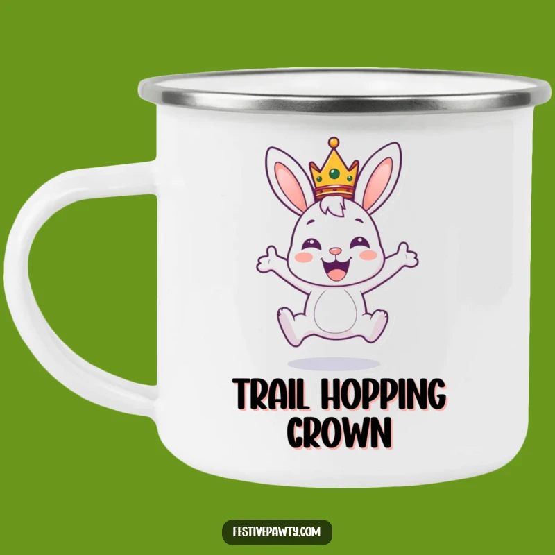 Funny Bunny King Camping Mug: Royal Adventure Fuel, Great Gift