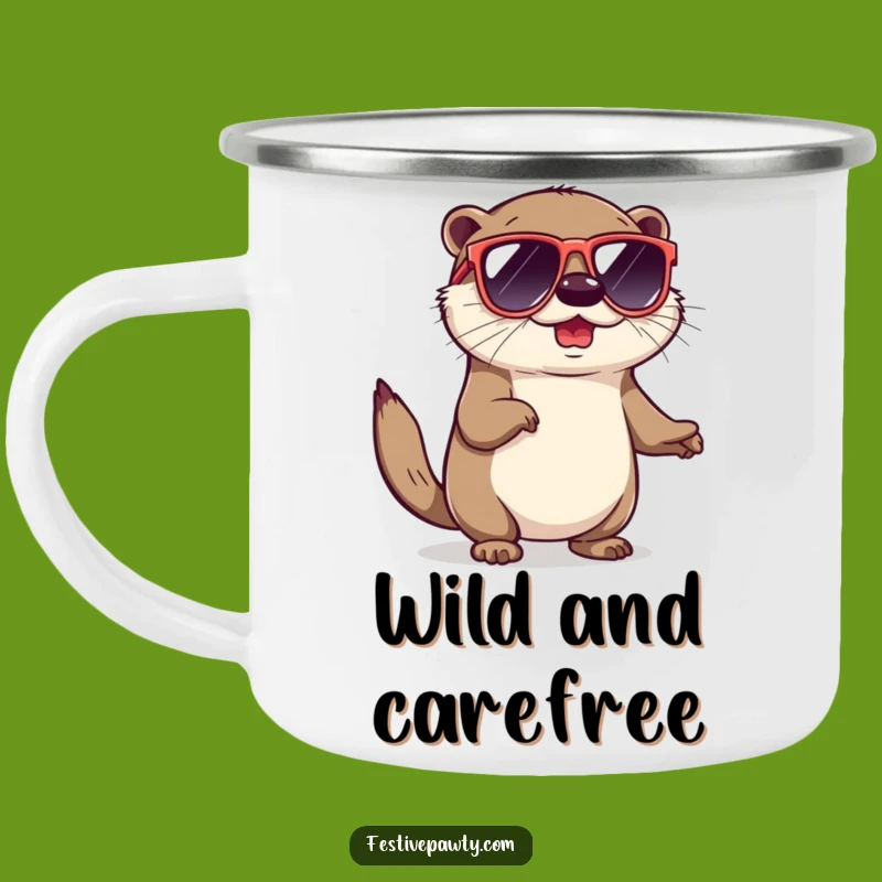 Funny Otter Sunglasses Camping Mug: Cool Sips on Adventures