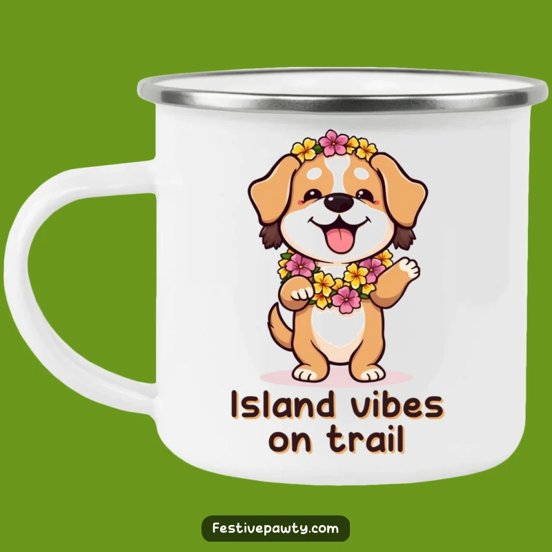 Funny Dog Hula Dance Camping Mug: Aloha Adventures Await