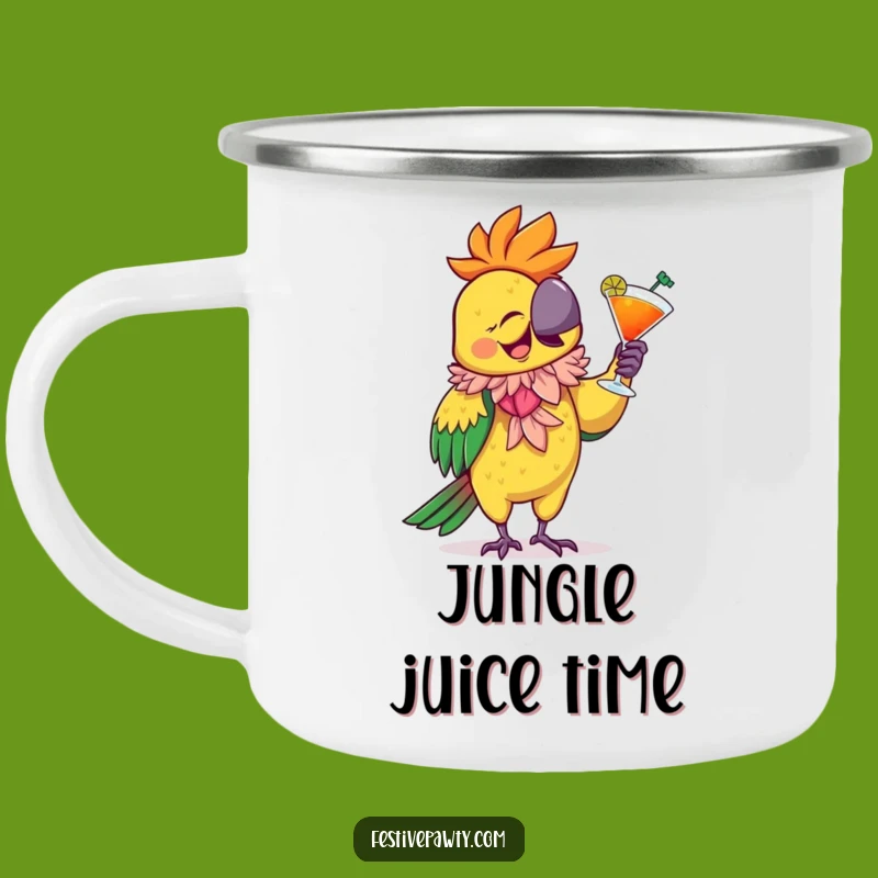 Funny Parrot Party Camping Mug: Giggling Bird Cocktail Cup, a Festive Funny Gift!