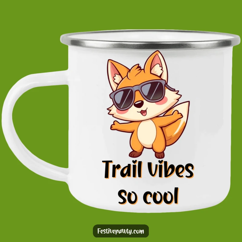 Funny Fox Grooving Camping Mug: Cool Character for Outdoor Fun!