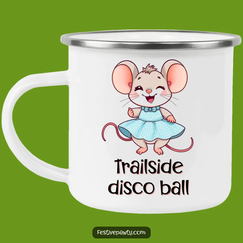 Funny Mouse Party Camping Mug: Delighted Dress-Up - Rugged Humorous Gift