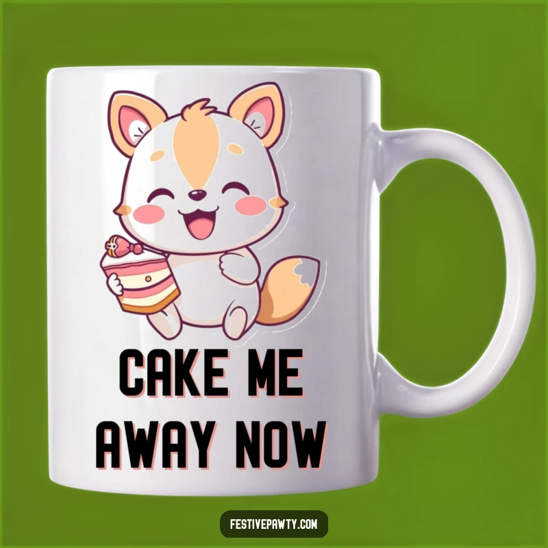 Funny Enthusiastic Animal Cake Mug - Perfect Happy Dessert Lover Funny Gift