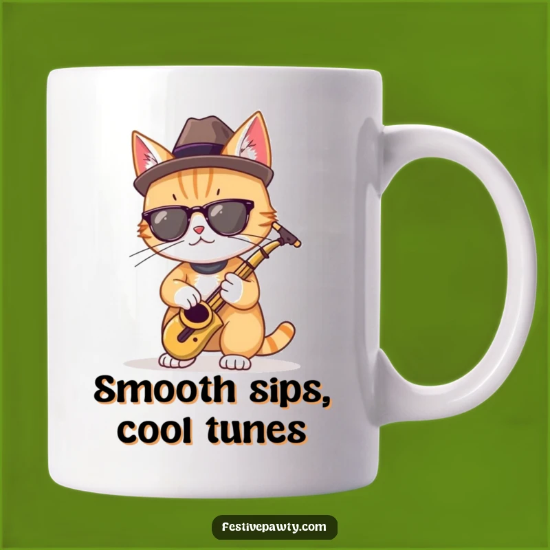 Funny Cool Cat Saxophone Mug: Jazz Up Your Mornings with Humor