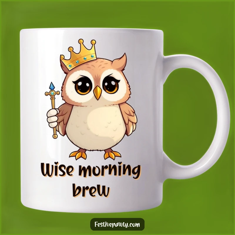 Funny Owl King Mug: Proud Ruler Owl - Hilarious Royal Gift Idea