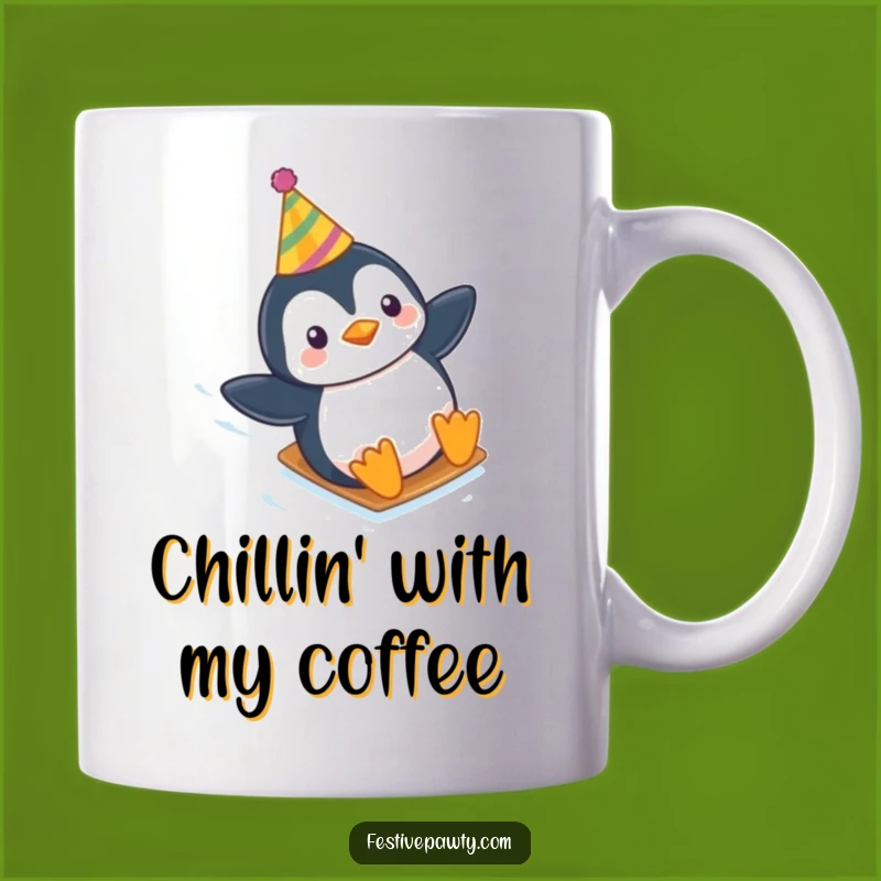 Funny Party Penguin Sliding Mug - Winter Fun, Perfect Gift for Penguin Lovers!