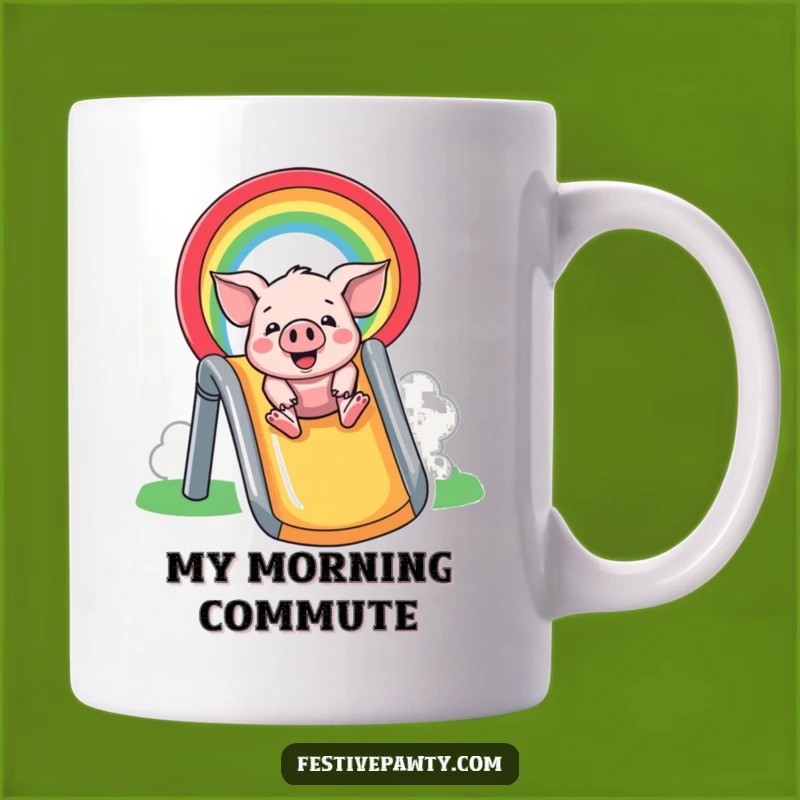 Funny Pig Rainbow Slide Mug: A Joyful & Whimsical Funny Gift for Pig Lovers