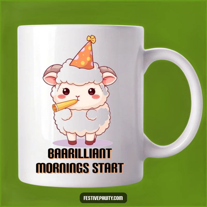 Funny Sheep Party Mug - Fluffy Animal Lover's Hilarious Birthday Gift