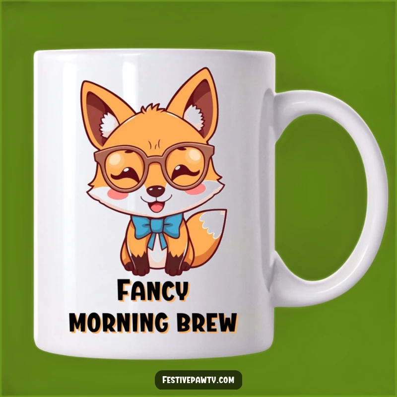 Joyful Fox Novelty Glasses Bow Tie Mug: Funny Dapper Gentleman Gift