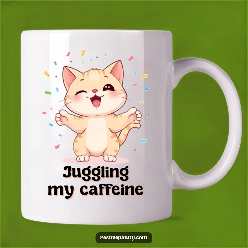 Funny Cat Juggling Mug: Playful & Hilarious Gift for Cat Lovers