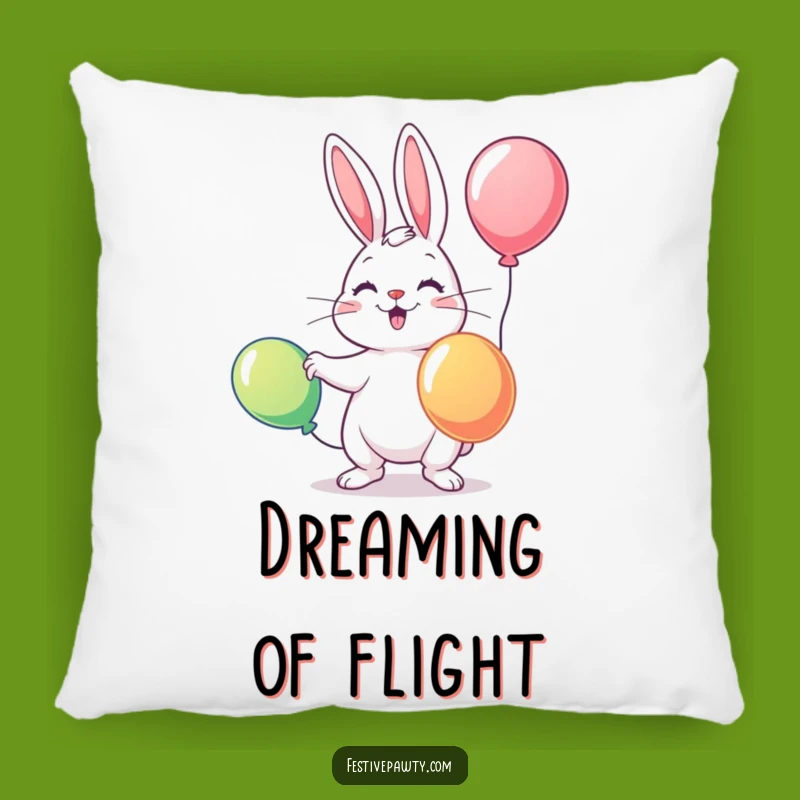 Funny Rabbit Pillow: Cozy Juggler with Balloon Accents for Playful Comfort