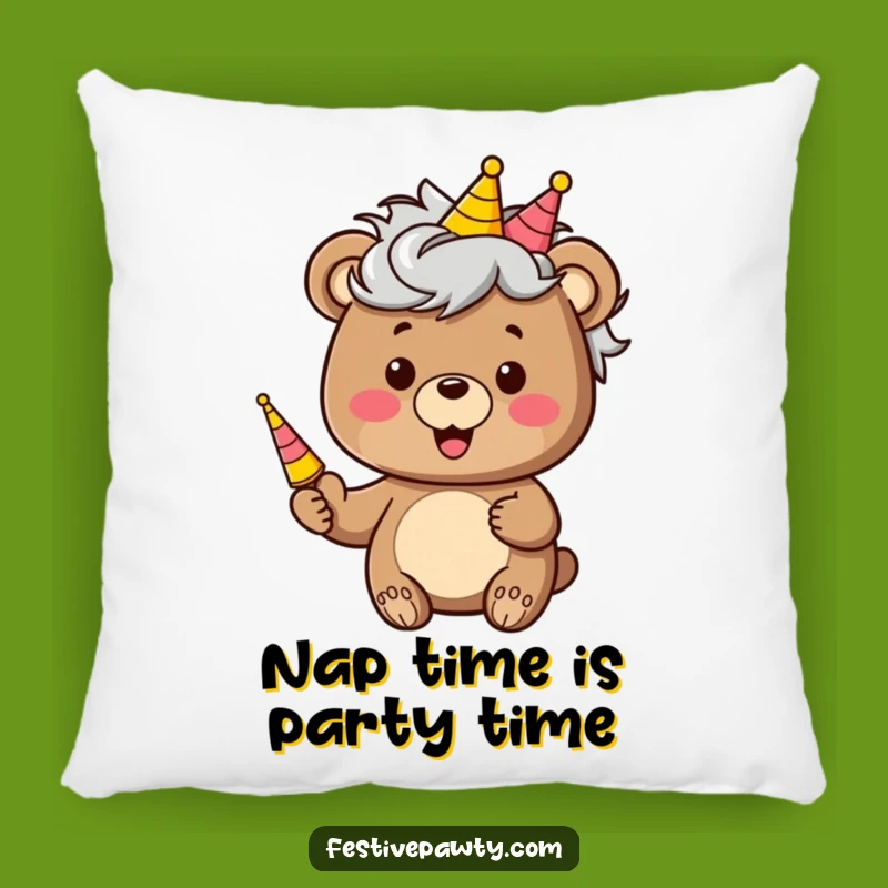 Funny Bear Wig Pillow: Cozy & Hilarious Character Cushion for Comfy Fun!