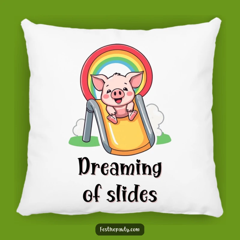 Funny Pig Rainbow Slide Pillow: Cuddle Up with Cozy Fun, a Perfect Funny Gift