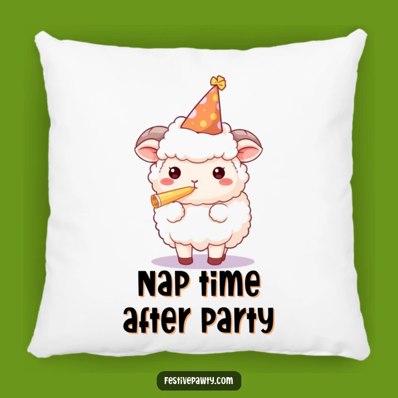 Funny Sheep Party Pillow - Cozy Fluffy Hilarious Comfort Accent