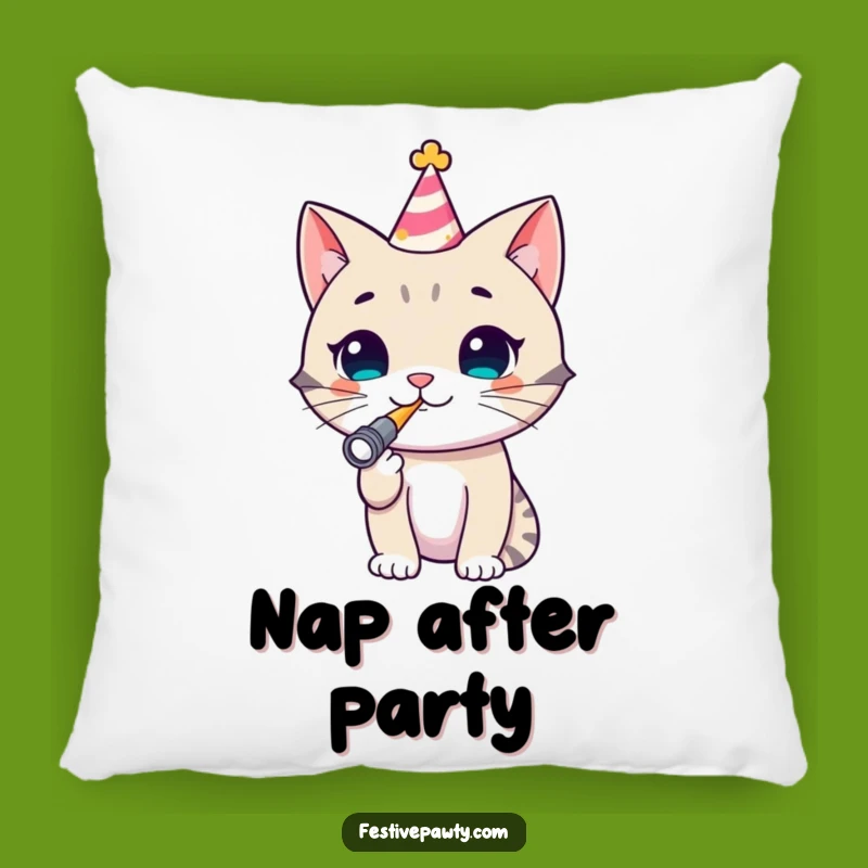 Funny Cat Party Pillow: Soft & Hilarious Accent for Festive Homes