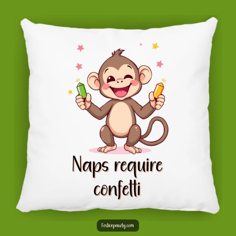 Funny Monkey Juggling Pillow - Plush Comfort and Humor