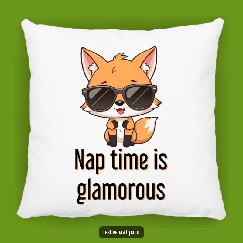 Plush Funny Diva Fox Sunglasses Pillow - Cuddle Up with Hilarious Sassy Comfort