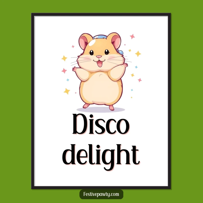 Funny Hamster Disco Digital Art: Dancing Rodent Download, a Groovy Funny Gift!