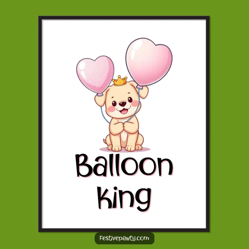 Funny Puppy King Digital Art: Happy Crowned Dog Download, a Joyful Funny Gift!