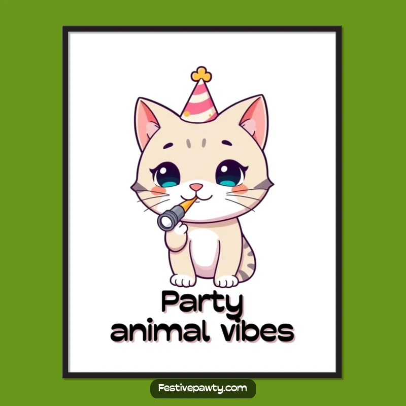 Funny Cat Party Digital Art: Instant Hilarious & Cheerful Download