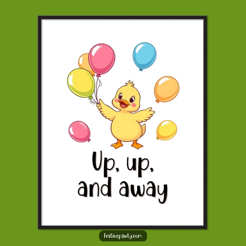 Funny Duck Juggling Digital Art - Hilarious Instant Download Decor