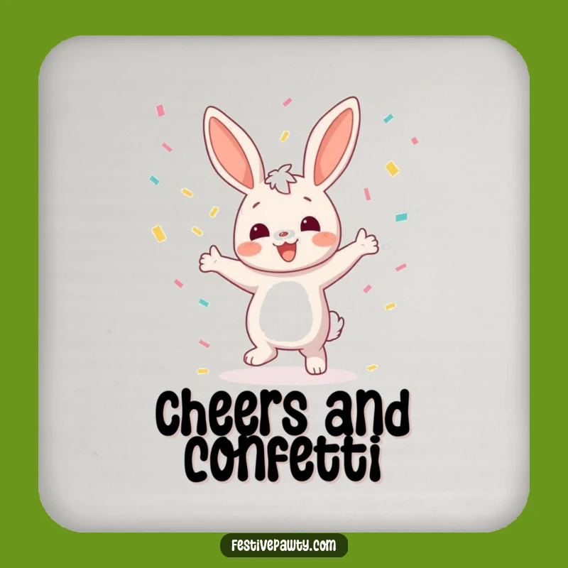 Funny Bunny Dancing Coaster Set: Protect Surfaces with Hilarious Joyful Style