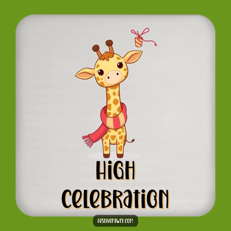 Funny Giraffe Party Coaster - Festive Protection with Humor