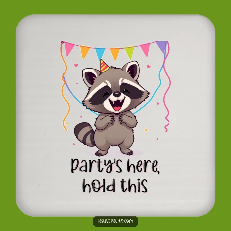 Funny Raccoon Drink Coaster - Hilarious Party Protection Gift