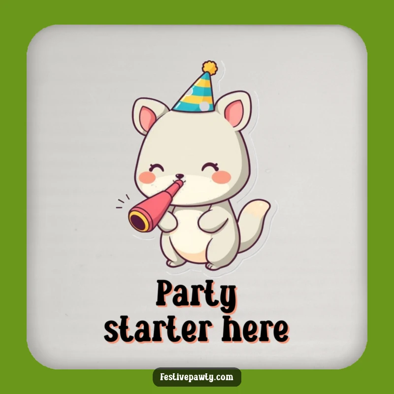 Funny Animal Party Coaster: Celebrate Safely - Cute Funny Gift for Tables