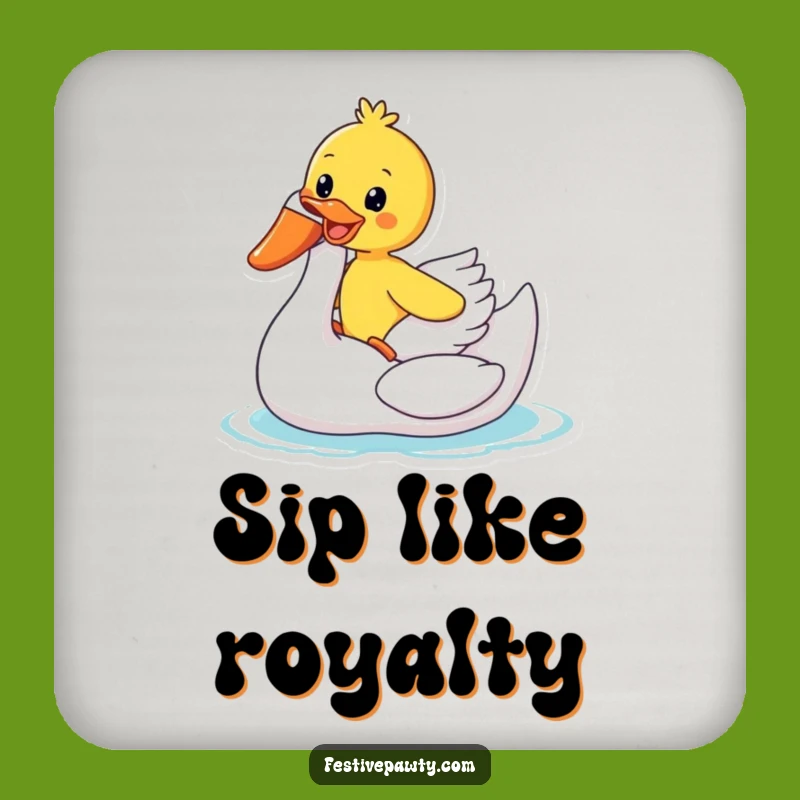 Funny Duck Swan Float Drink Coaster: Protect Surfaces with Summer Fun, Funny Gift