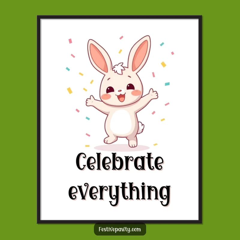 Funny Bunny Dancing Poster: Joyful & Hilarious Wall Art for Happy Spaces