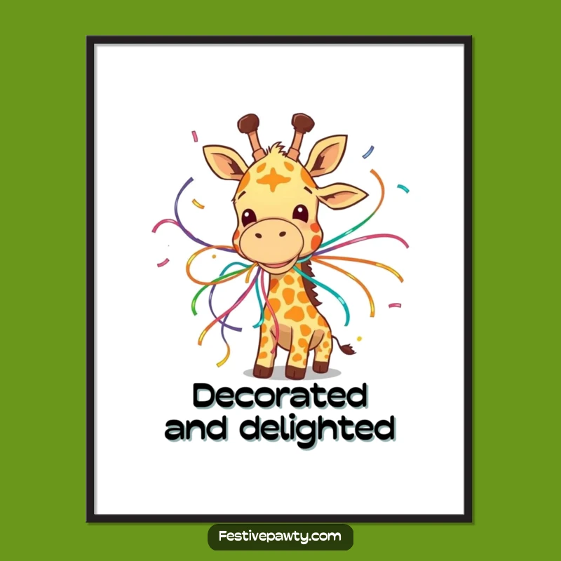 Funny Giggle Giraffe Streamer Poster - Whimsical Wall Art, Perfect Gift!