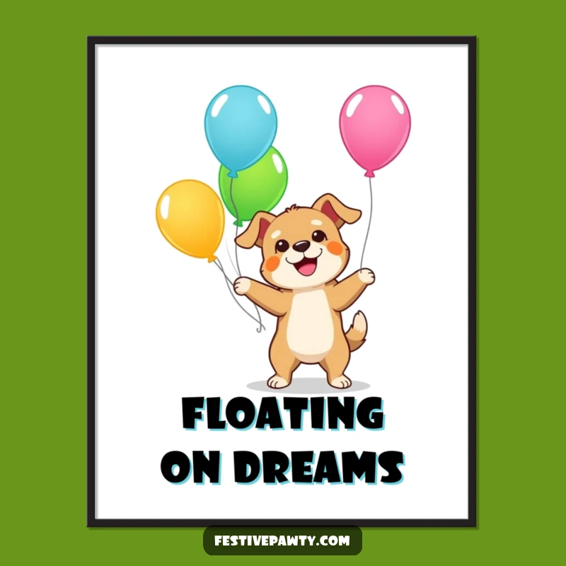 Funny Dog Juggling Poster: Giddy & Hilarious Wall Art for Dog Lovers