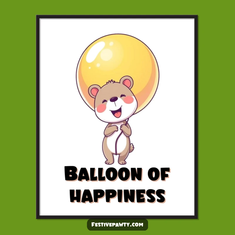 Funny Balloon Animal Poster: Floating Fun - Artistic Funny Gift for Walls