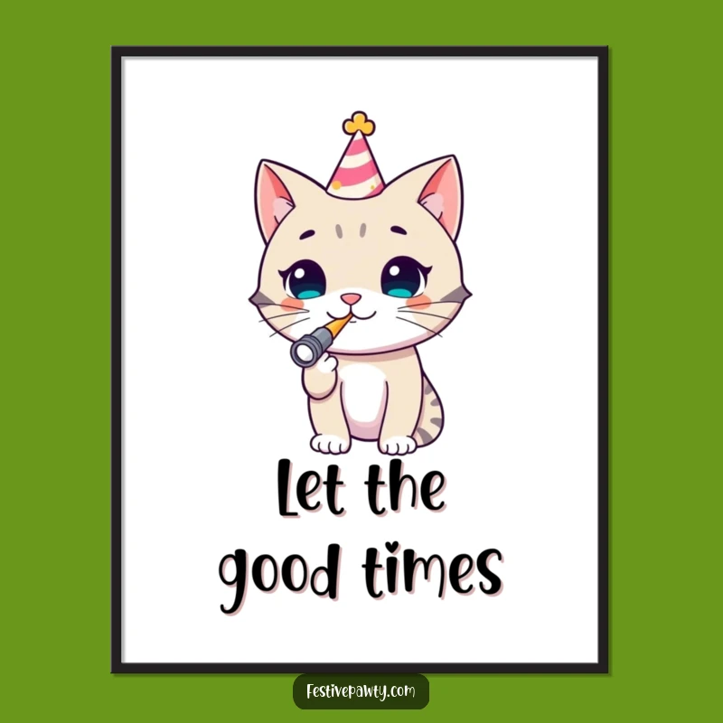 Funny Cat Party Poster: Cheerful & Hilarious Wall Art for Your Celebration Space