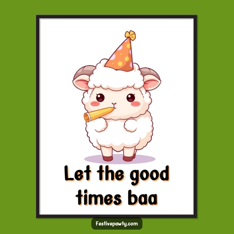 Funny Sheep Party Poster - Festive & Hilarious Wall Art