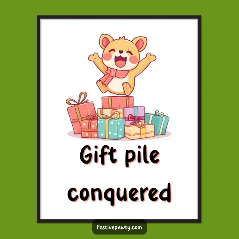 Funny Animal Gifts Poster: Vibrant & Hilarious Wall Art for Festive Spaces!