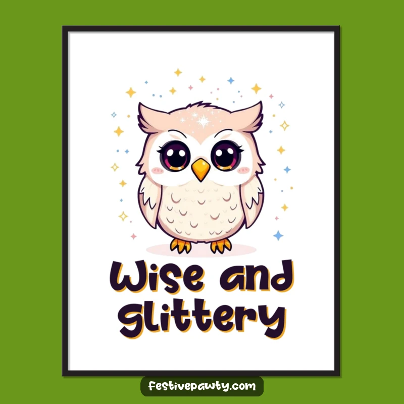 Funny Owl Glitter Surprise Poster: Decorate with Dazzle, a Hilarious Funny Art Gift
