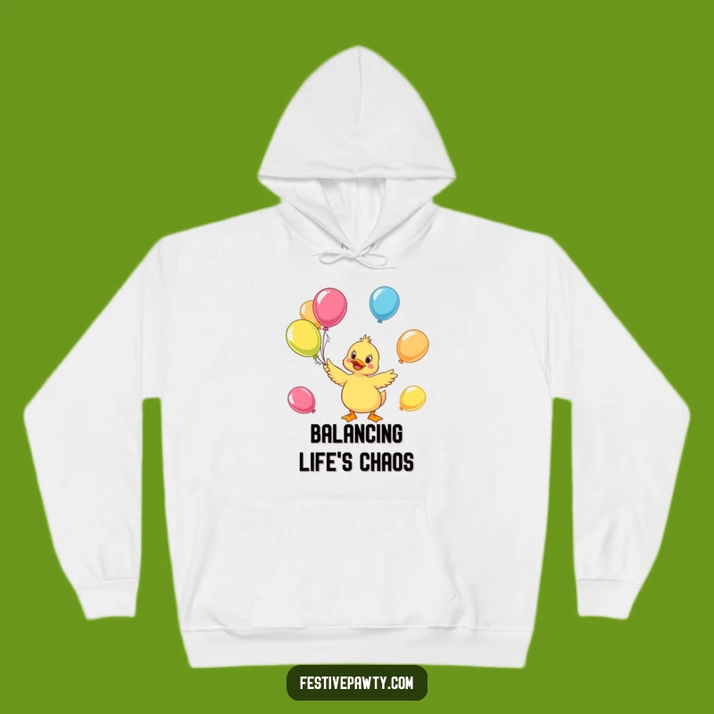 Funny Duck Juggling Hoodie - Cozy Cheerful Hilarious Apparel
