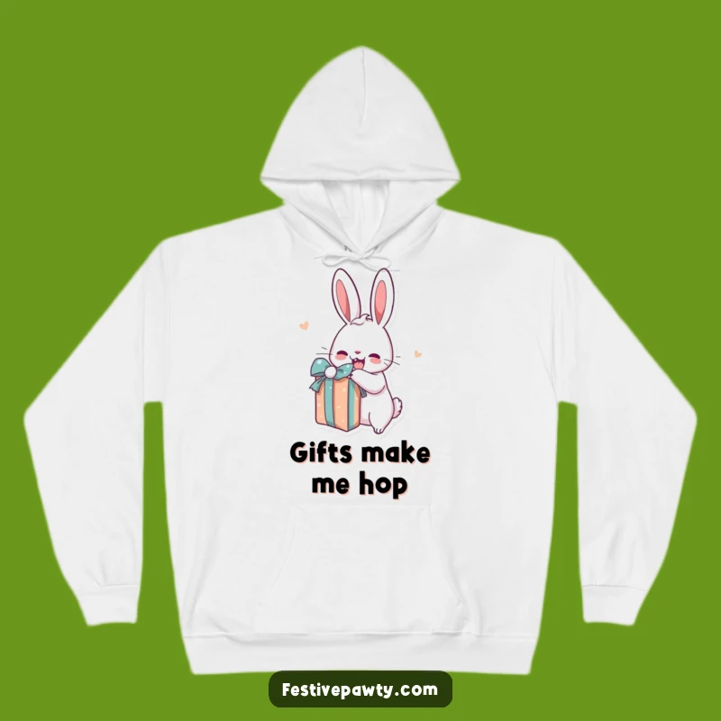 Cozy Funny Rabbit Present Hoodie: Warm Cartoon Character Wear, Great Gift